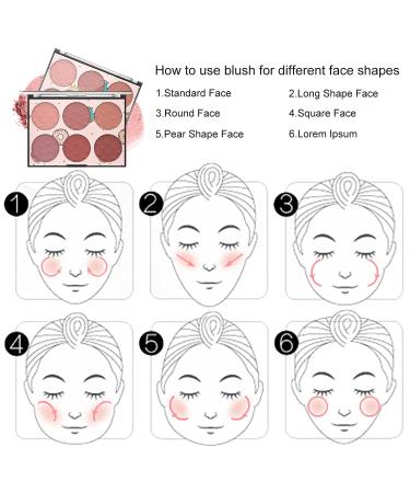 KAYNEST 6 Colors Matte Blush Palette with Marble Makeup Brush - Rose Pink Light-Luxury Contour & Highlight Face Palette (#B) - Buy Online on SooperMarket.com