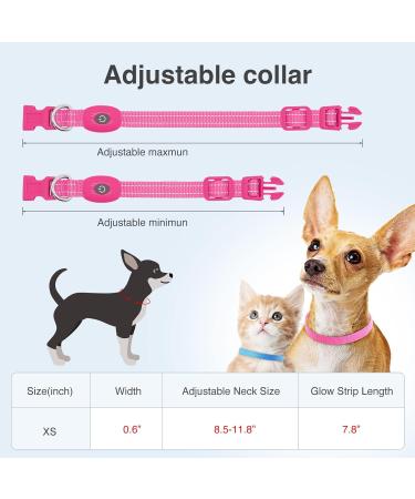 Buy YFBRITE LED Cat & Dog Neck Band - Adjustable Reflective Safety Collar in Pink XS - Comfortable Glowing Puppy Straps - Buy Online on SooperMarket.com