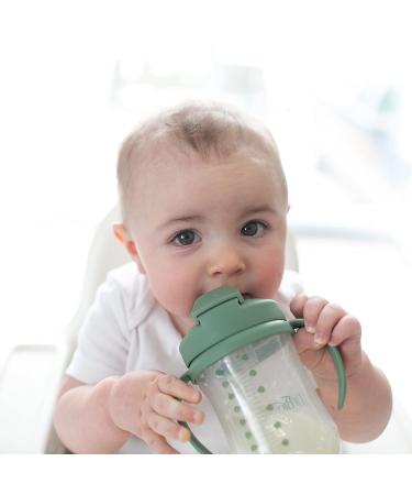 Dr. Brown's Milestones Baby's First Straw Cup 6m+ | Olive Green Sippy Cup 9oz/270ml - Buy Online on SooperMarket.com