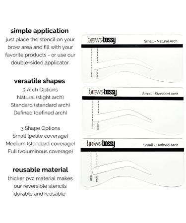 Brows by Bossy True-To-You 9 Pack Eyebrow Stencils Kit - Reusable Brow Shaping & Filling - Buy Online on SooperMarket.com