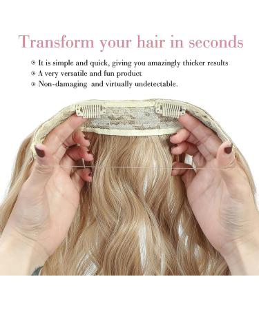 Secret Hair Extensions 12 Inch Bleach Blonde Invisible Wire Synthetic Hair Pieces for Women - Natural Wavy Hair Extension - Buy Online on SooperMarket.com