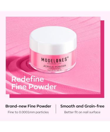 Modelones Acrylic Powder - 6 Pink Glitter Shades for Nail Art | Neon & Soft Tones - Perfect for Valentine's 3D & French Nail Extensions - Buy Online on SooperMarket.com