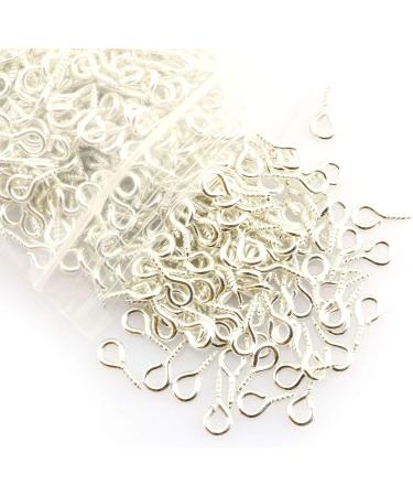 500PCS Silver Mini Eye Hooks Bail Peg Sets for DIY Jewelry Making - 5x10mm Tegg Screw Eye Pin - Buy Online on SooperMarket.com