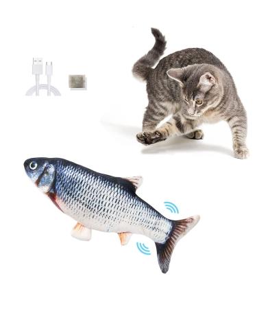 Floppy Fish Cat Toy Electric Fish Cat Catnip Toy Plush Simulation Fish Cat Toys for Indoor Cats Pets Flopping/Moving Cat Dog Fish Toy Kitten for Pillow Chew Bite Kick Cat Interactive Toy bronze
