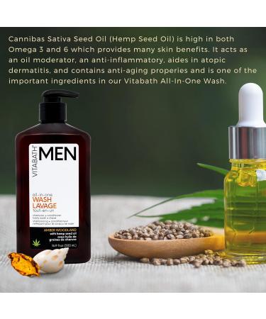 Vitabath Men's Amber Woodland All-In-One Body Wash | Hydrating Cleanser Shampoo & Conditioner | Moisturizing Shower Gel for All Skin Types - 16.9 fl oz - Buy Online on SooperMarket.com