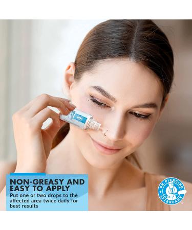 Dr. Piercing Aftercare Keloid Removal Drops - Non-Greasy Saline Solution for Piercings - Reduce Nose Piercing Bump Size - Treatment for Scars on Ear, Lip, Belly - 15mL - Buy Online on SooperMarket.com