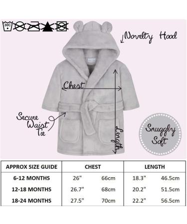 Premium Baby Boys & Girls Unisex Hooded Bathrobe - Soft Plush Flannel Fleece for Ages 6-24 Months - Buy Online on SooperMarket.com
