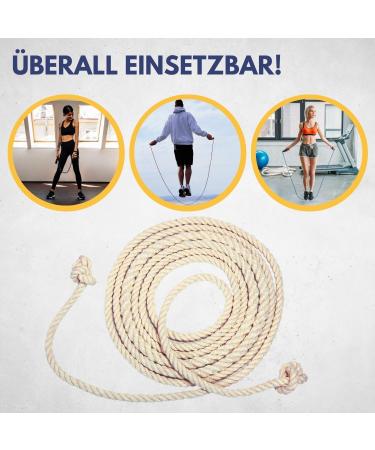 Best Sporting Springs Rope | 100% Natural Cotton & Jute | 280 cm | Handle-less | Top Quality for Clubs Schools & Recreational Sports - Buy Online on SooperMarket.com