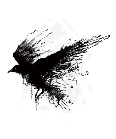 Dopetattoo 6 Sheets Temporary Tattoos Crows Ravens with black Fake Tattoos Neck Arm Chest for Women Men Adults