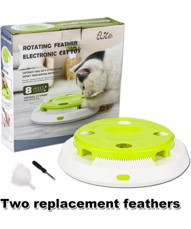 Pettom Interactive Cat Toy | Electric Butterfly Funny Exercise Toy for Kittens | Rotating Pop N Play Toy with Replacement Feathers | Green - Buy Online on SooperMarket.com