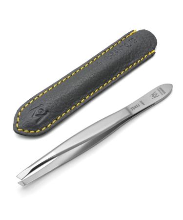 GERMANIKURE Slanted Tweezers in Leather Case - Made in Solingen Germany