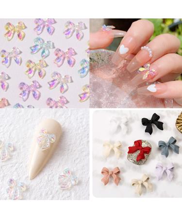 100 Pcs 3D Colorful Aurora Bow Nail Art Resin Rhinestone Charms - Nail Glitter & Accessories - Buy Online on SooperMarket.com