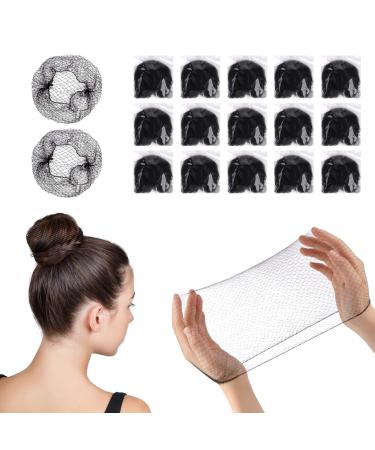 30 pieces of invisible hair grids hair grid elastic hair network bun for women girls hair node production ballet dances (black)