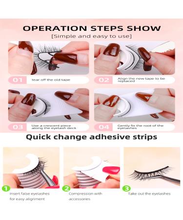 Reusable Self Adhesive Eyelashes Set - 2 Pcs with 10 Waterproof Strips | Easy to Apply False Eyelashes for Natural Look - Buy Online on SooperMarket.com