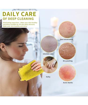 African Exfoliating Net Sponge Set - Premium Nylon Body Scrubber for Daily Use (Pink+Yellow) - Buy Online on SooperMarket.com