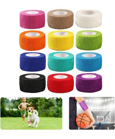 Breathable Self Adherent Wrap 12pcs Athletic Elastic Non Woven Cohesive Bandage for Sports First Aid Medical Wrist Ankle Sprains Swelling and Vet Wrap - Buy Online on SooperMarket.com