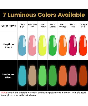 YTD Likomey Glow in the Dark Gel Nail Polish 15ml Neon Orange - Luminous UV Manicure Gel for Fluorescent Bright Nails | 0.50 Fl Oz - Buy Online on SooperMarket.com