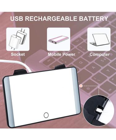 Rotating Lighted Makeup Mirror | LED Vanity Mirror for Car Visor | Dimmable Sunshade Mirror - Buy Online on SooperMarket.com