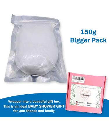 150g Air Dry Clay Baby Footprint Handprint Kit - Non-Toxic, Food Grade, Ultra Light, Soft Foam - DIY Keepsake Maker and Ideal Baby Gift - White - Buy Online on SooperMarket.com
