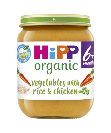 HiPP Organic Vegetables with Rice And Chicken Baby Food Jar 6+ Months (6 x 125g) 125 g Vegetables Rice