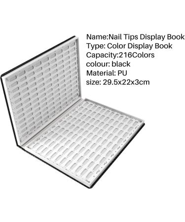 Vklopdsh 216 Colors Nail Tips Display Rack Nail Art Display Diy Color Card Display Board Graphic Painting Black Black/White - Buy Online on SooperMarket.com