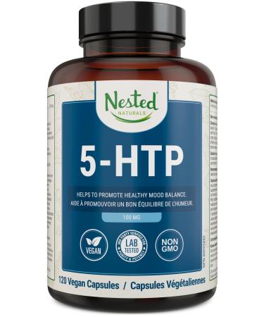 5-HTP 100 mg | 120 Vegan Capsules | Naturally Sourced Serotonin Booster | Healthy Attitude and Positive Mood Support Supplement
