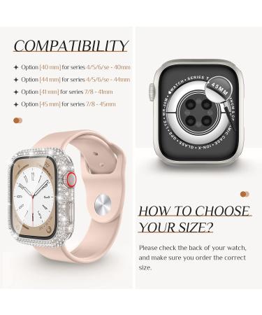 Goton 2-in-1 Waterproof Bling Case for Apple Watch 40mm - Full Glitter Diamond Rhinestone Bumper Cover for Women | Compatible with SE (2nd Gen), Series 6/5/4 - Clear - Buy Online on SooperMarket.com