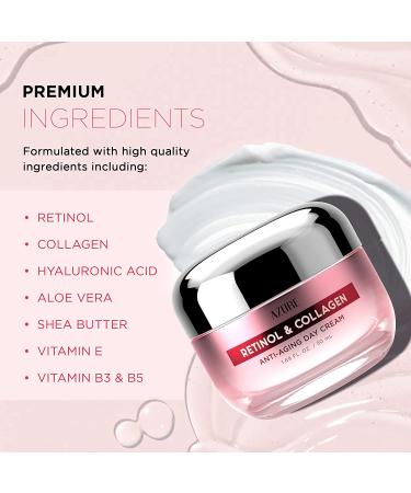 AZURE Retinol & Collagen Anti Aging Day Cream - 50mL - Hydrating Face Moisturizer for Fine Lines & Wrinkles - Even Skin Tone, Dark Spots - Korean Skincare - Buy Online on SooperMarket.com