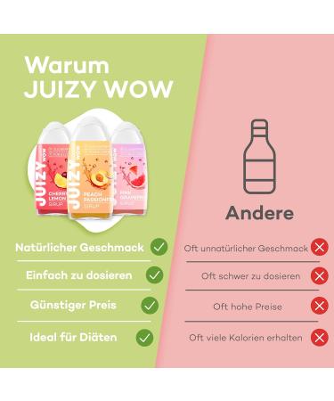 Juizy WoW Sugar-Free Beverage Syrup - 16 x 65ml Pink Grapefruit | Zero Calories Vegan Natural Drink Concentrate - Buy Online on SooperMarket.com