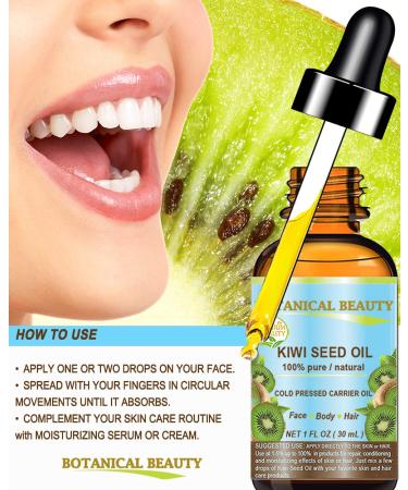 Kiwi Seed Oil - 100% Pure Virgin Cold Pressed Carrier Oil for Face, Skin, Body, Hair, Nails - 2 fl.oz (60ml) by Botanical Beauty - Buy Online on SooperMarket.com