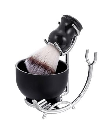CCbeauty Shaving Brush and Bowl Kit for Men, 3-IN-1 Wet Shave Brushes Set with Stainless Steel Large-Capacity 3.23'' Shaving Cup Mug,Safety Razor Stand Holder Birthday Fathers Day from Daughter