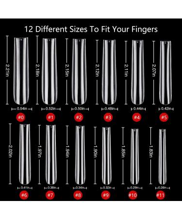 504Pcs Clear Nail Tips for Acrylic Nails Professional  XXL / XXXL Extra Long Tapered Square Acrylic Nail Tips  Full Cover Fake Nails False Nails  Nail Extension for Manicure Salon Home DIY Nail Art 504Pcs XXXL Square Bag - Buy Online on SooperMarket.com