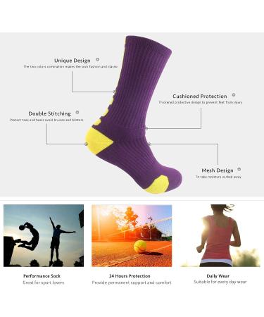 OLCHEE Boys Athletic Crew Socks 8-Pack | Basketball Soccer Hiking Ski | Thick Calf High | Medium Size - Buy Online on SooperMarket.com