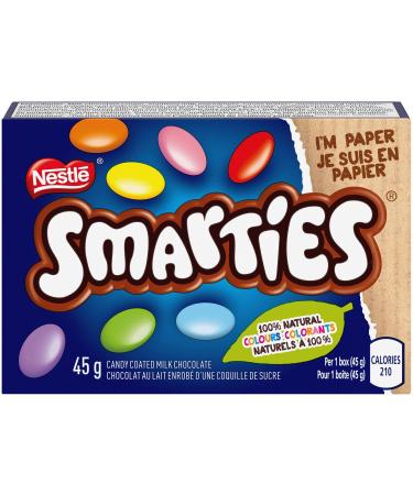 Smarties Regular Candy Coated Milk Chocolate 24 X 45 Gram Net Wt (1080 Gram) 1080 Grams