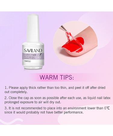 Saviland Latex Nail Polish Barrier 0.5oz - Peel Off Tape for Nails with Tweezers | Nail Polish Skin Protector for Beginners - Buy Online on SooperMarket.com