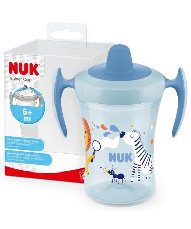 NUK Trainer Cup Sippy Cup | Leak-Proof Soft Drinking Spout | 6+ Months | BPA-Free | 230ml | Blue Zebra (10255608) Zebra (Blue)