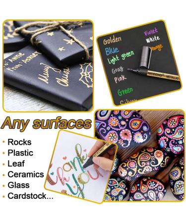 26 Colors Medium Tip Metallic Paint Pens - Ideal for Easter Egg Art, Rock Painting, Card Making, Scrapbook Crafts, DIY Photo Album on Black Paper - Buy Online on SooperMarket.com