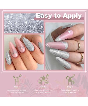 15ml Lavender Violets Gel Nail Polish | Platinum Silver Dream Bell | Soak Off | Salon Quality Diamond Crystal | A0391 - Buy Online on SooperMarket.com