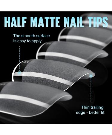 TOMICCA Extra Short Square Fake Nail Tips - 192Pcs Half Matte Acrylic Pre Filed Gel Tips for DIY & Salon - Perfect for Beginners & Professionals - Buy Online on SooperMarket.com