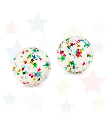 TRENDHAUS 602114 Bouncy Ball Star 2 pieces 45 mm Large bouncy balls with super bounce