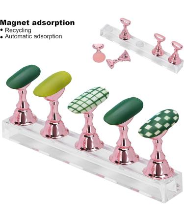 TYTOGE Nail Art Display Practice Stand Magnetic Nail Fingernail Tip Holder Manicure Set Tool for Home DIY Beginner Salon Supplies (Rose Pink) - Buy Online on SooperMarket.com