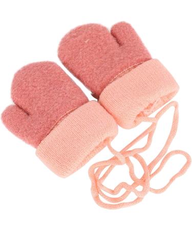 AIDIER Baby Winter Mittens with Fleece Lining | Knitted Gloves for Boys and Girls 0-3 Years | Deep Pink - Buy Online on SooperMarket.com