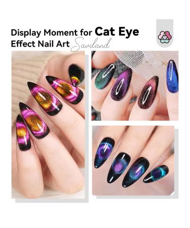 Buy Saviland Cat Eye Magnetic Nail Polish Set 9PCS Magnet Tools for Stunning Cat Eye Effects | Strong Suction & Double-Ended Design Perfect for Salon Art - Buy Online on SooperMarket.com