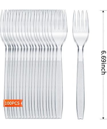 Plastic Forks Sturdy and Durable 100 Pack Ideal for Party BBQ Picnic Home Office and Restaurant Use - Buy Online on SooperMarket.com