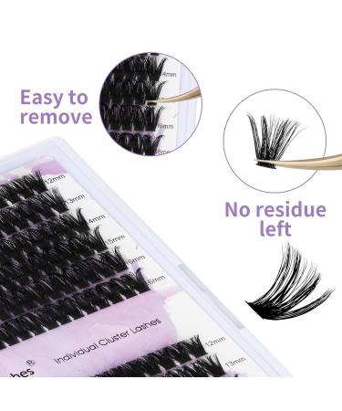 Premium 240 PCs Individual Eyelashes - D Curl Mix 12-16mm DIY Cluster Eyelash Extensions - 60p+80p Kits for At-Home Use - Buy Online on SooperMarket.com