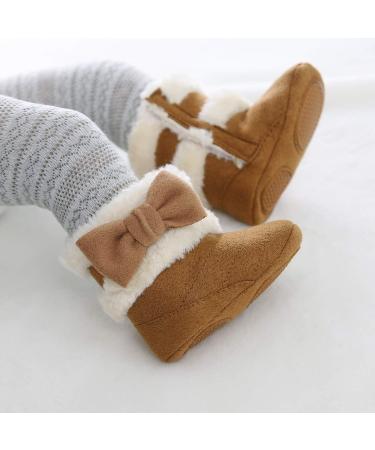 Yinuoday Winter Baby Girls Anti-Slip Snow Boots 3-6 Month Infant Dark Brown - Warm Prewalker Newborn Shoes - Buy Online on SooperMarket.com