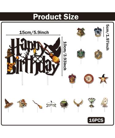 46-Piece Harry Magic Cake Topper Set | Birthday Decoration for Boys & Girls | Muffin Deco & Tortendeko for Magical Parties - Buy Online on SooperMarket.com