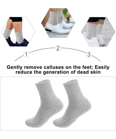 Minkissy 2-St Sock Pedicure Kit | Pumice Stone & Moisturizing Booties for Spa Pedicure | Soft Cotton Foot Care for Men - Light Gray - Buy Online on SooperMarket.com