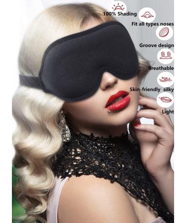 HUIBENYOU 3D Sleep Mask for Men and Women - Black, Soft and Comfortable Blindfold for Lunch Breaks, Insomnia, and Rest Anytime - 2pcs - Buy Online on SooperMarket.com