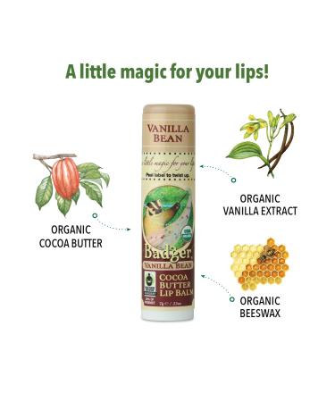 Buy Badger Cocoa Butter Lip Balm - Creamy Cocoa | Certified Organic Fair Trade & Natural Lip Butter (0.25 oz - Buy Online on SooperMarket.com